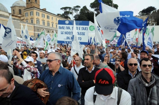 In piazza del Popolo a Roma 60 mila imprenditori e commercianti