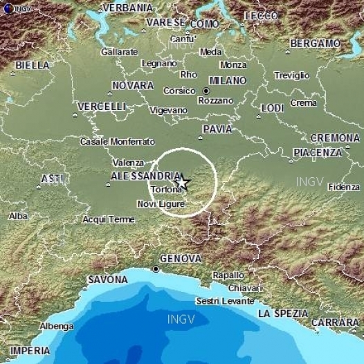 Lieve scossa di terremoto tra le province di Alessandria e Pavia