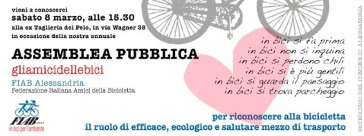 Sabato l?assemblea pubblica annuale degli amici delle bici
