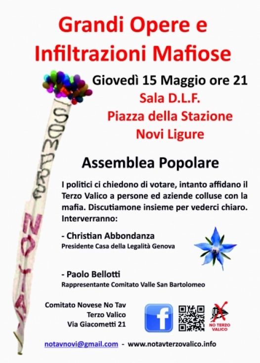 ‘Grandi opere e infiltrazioni mafiose’: questa sera assemblea pubblica a Novi Ligure