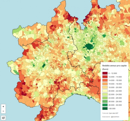 In provincia i redditi medi più alti a Terruggia. Bene Tortona e Alessandria, male Valenza