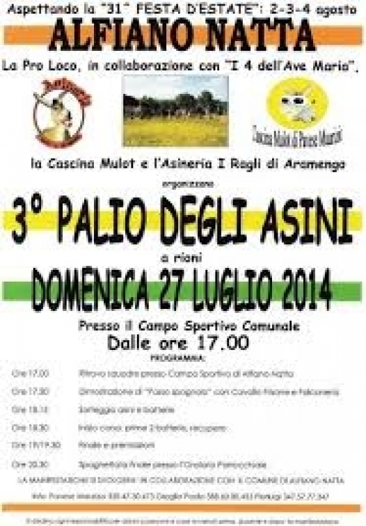 Terza edizione del palio degli asini ad Alfiano Natta