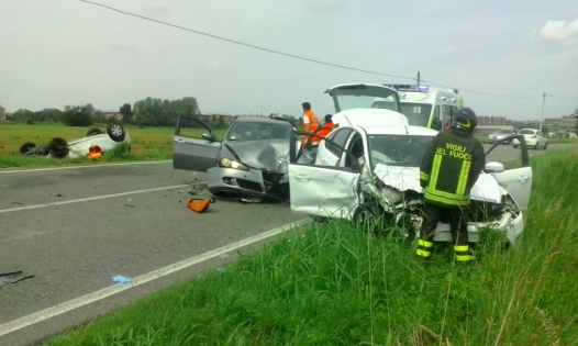 Tre auto coinvolte in un incidente in strada Casalcermelli