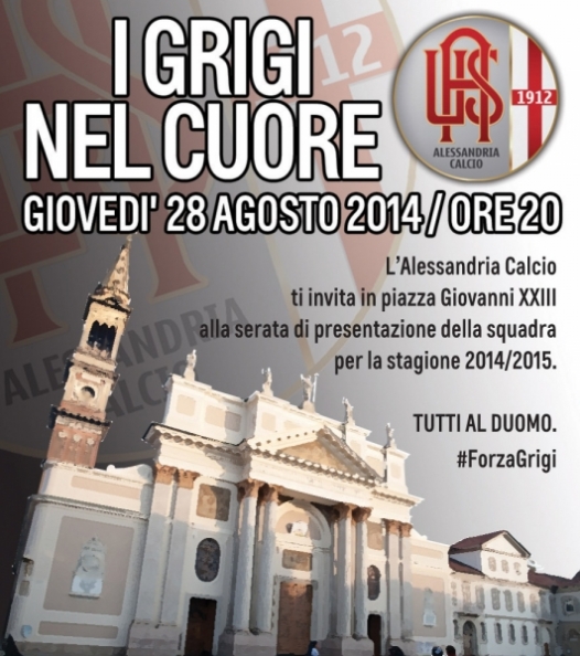 Tutti al Duomo con i grigi nel cuore. L’Alessandria calcio si presenta