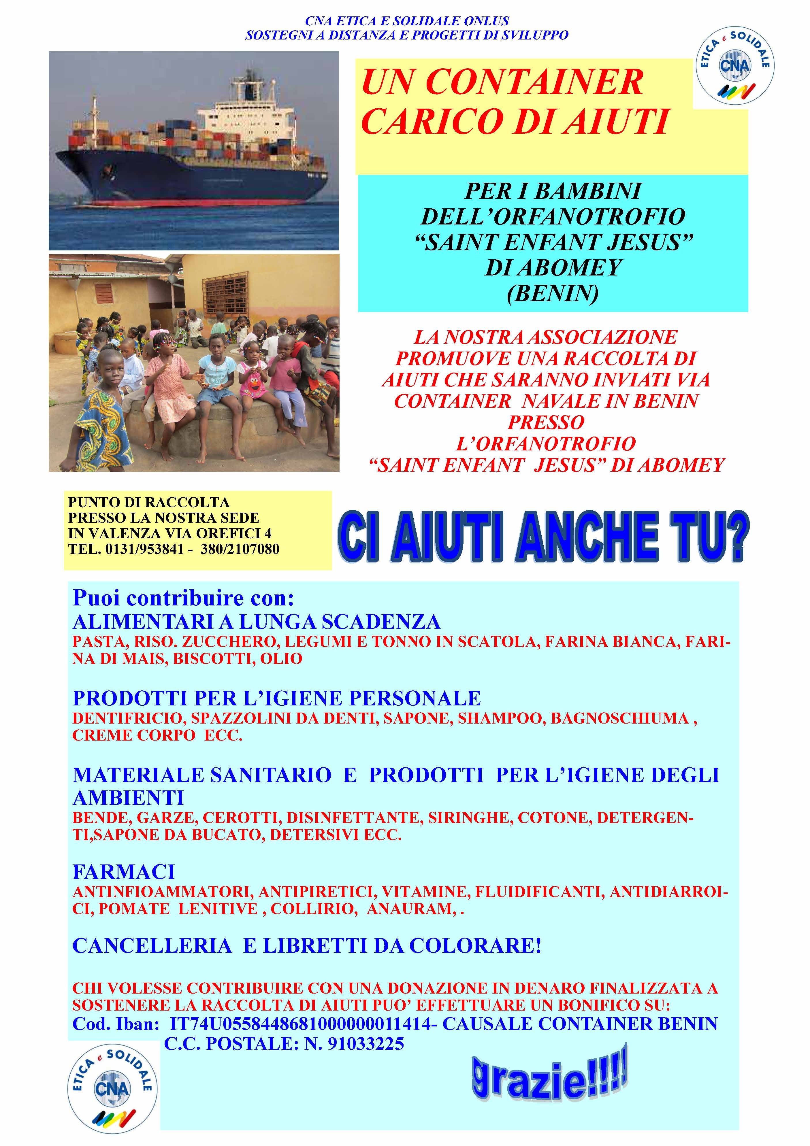 Riempiamo un container di aiuti per gli orfani del Benin