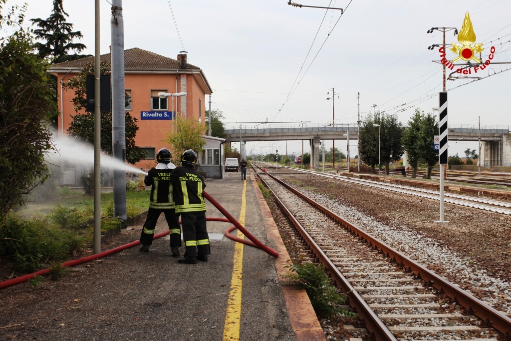 Lo scalo ferroviario di Rivalta Scrivia scenario di una esercitazione dei Vigili del Fuoco