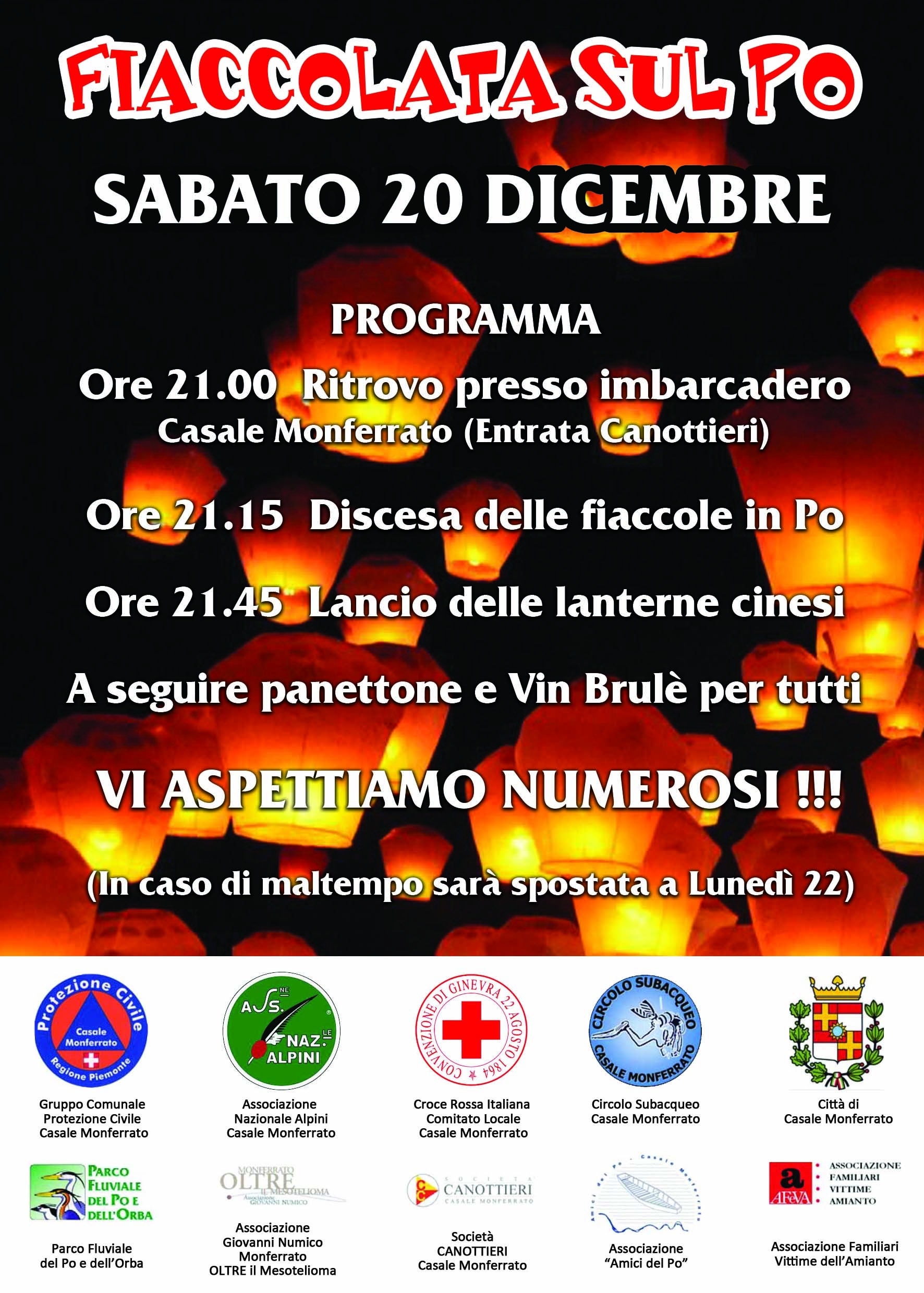 Tradizionale Fiaccolata sul Po a Casale Monferrato