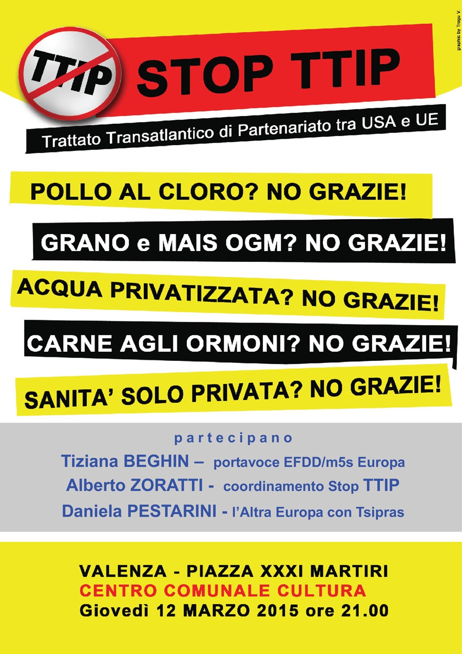 A Valenza si spiega cos’è il TTIP e quali conseguenze porterebbe a cittadini e consumatori