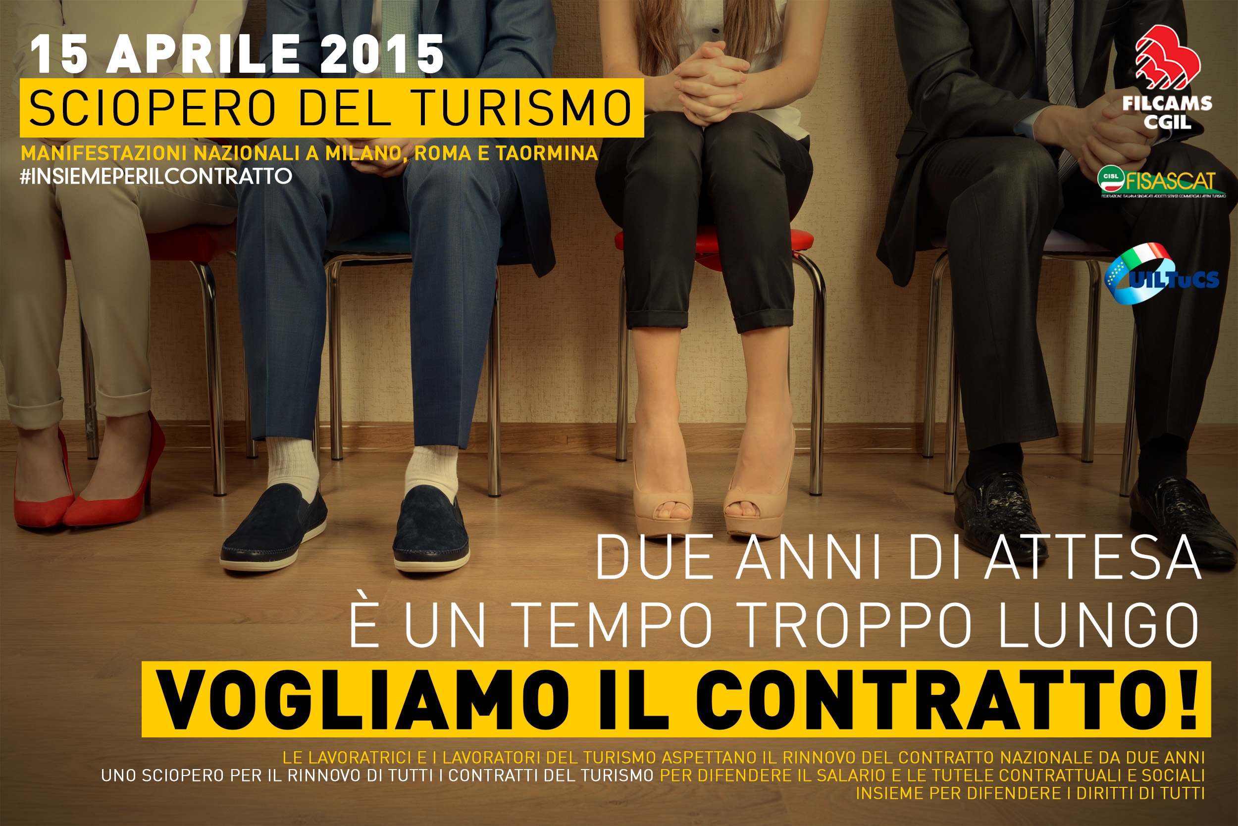 I lavoratori del settore turismo marciano su Milano #insiemeperilcontratto