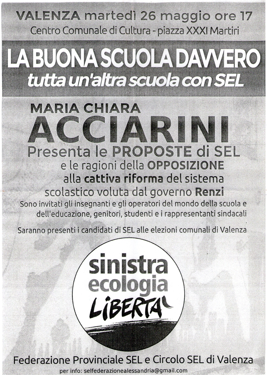 Maria Chiara Acciarini (Sel) parla della buona scuola