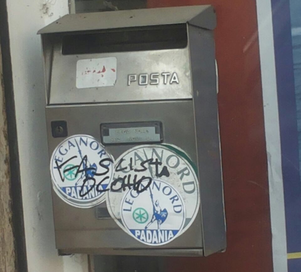 Frasi minacciose contro la Lega Nord a Novi