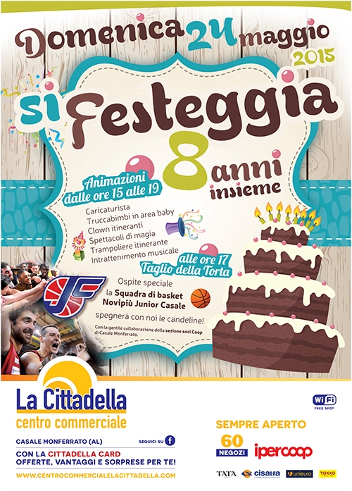 8 anni insieme al centro commerciale La Cittadella
