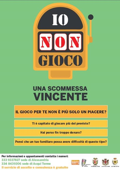 Il comune di Alessandria vara tre progetti per combattere la ludopatia