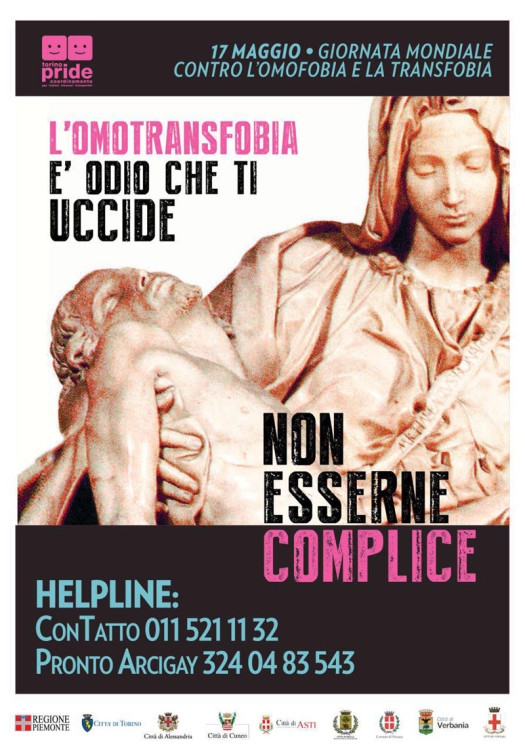 Sulla locandina GLBT la Pietà di Michelangelo e scattano le polemiche