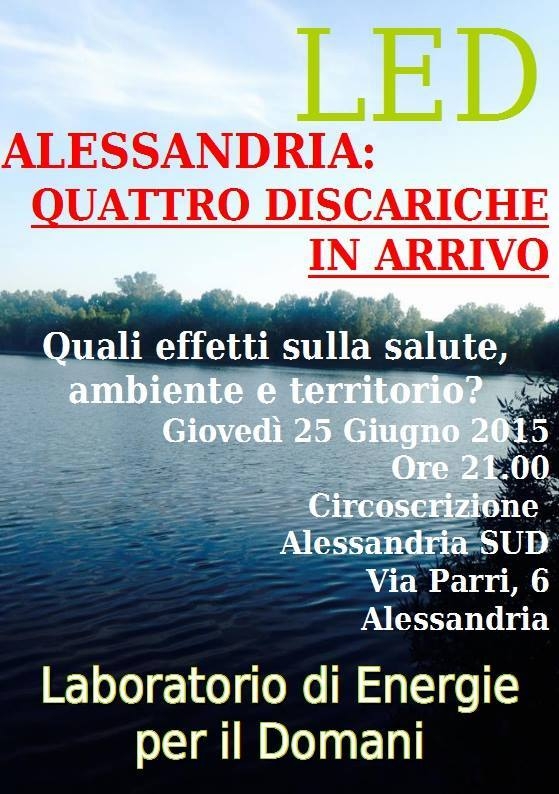 Sulle discariche ad Alessandria nuovo incontro al Cristo