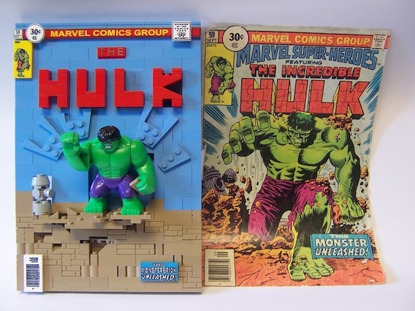 Le copertine più famose dei fumetti riprodotte con i Lego
