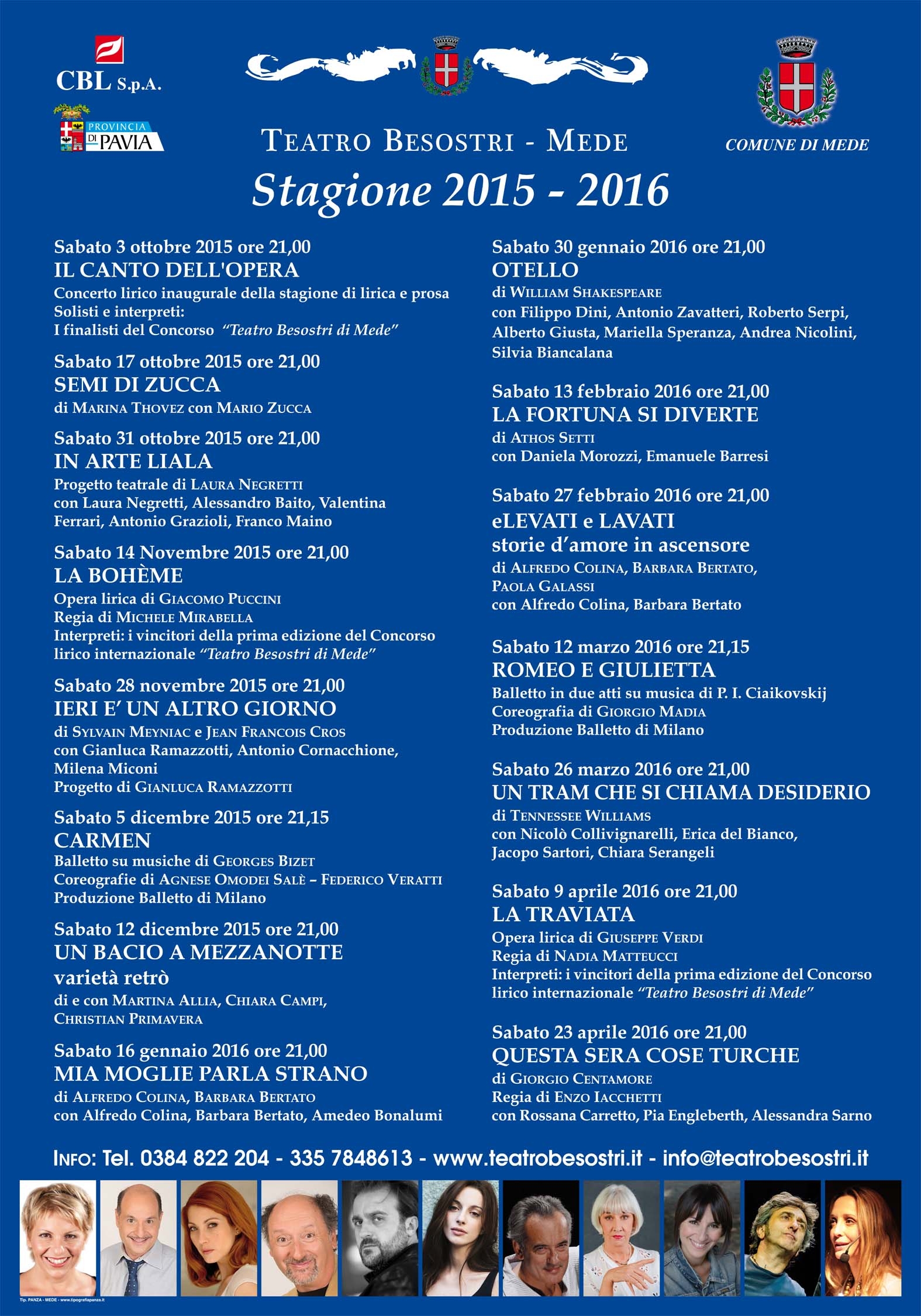 Parte ad ottobre il nuovo Cartellone del Teatro Besostri di Mede