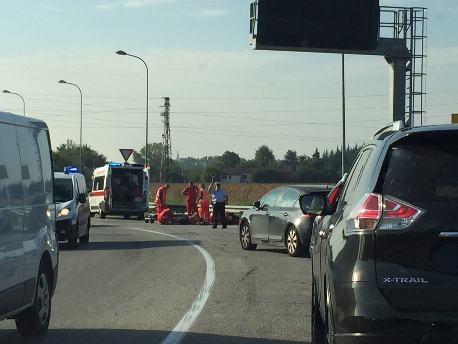 Incidente vicino al Sanatorio Borsalino: coinvolto un motociclista