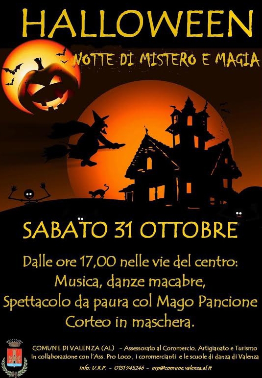 Il 31 ottobre Halloween a Valenza tra danze, magia e sfilate