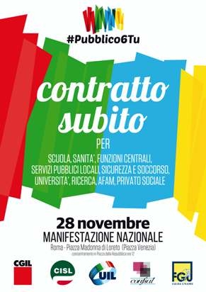 “Contratto subito”. A Roma la manifestazione dei lavoratori dei servizi pubblici