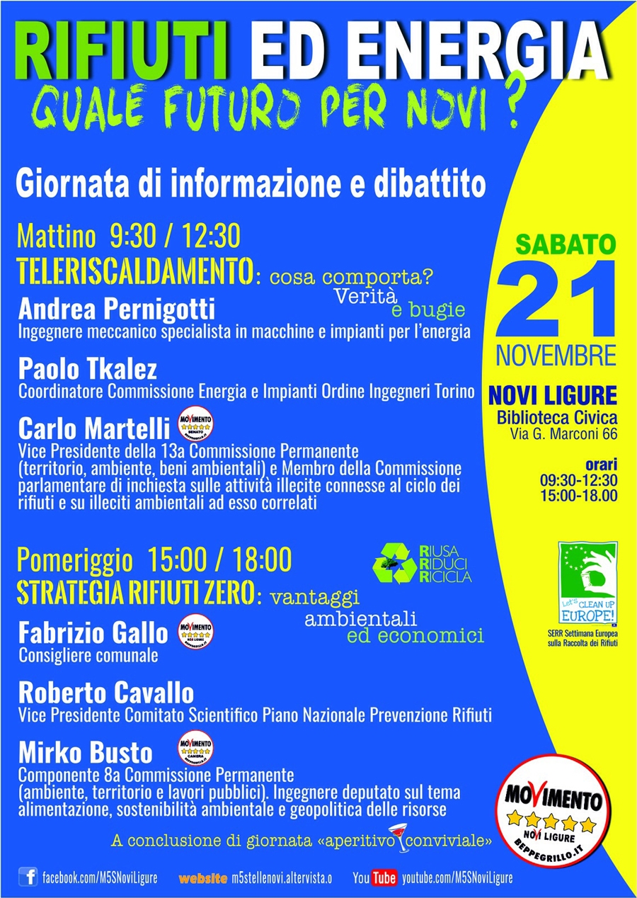 Novi si interroga su rifiuti ed energia