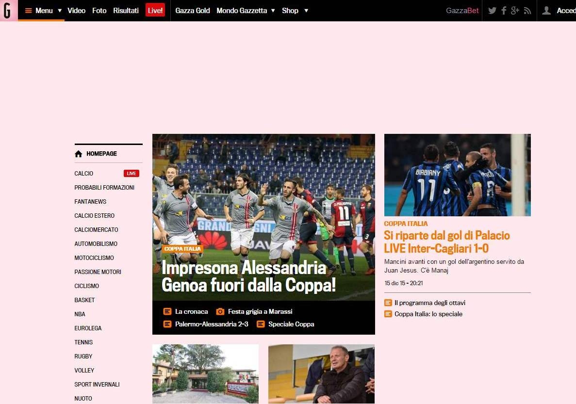 L’exploit dell’Alessandria raccontato sul web nazionale