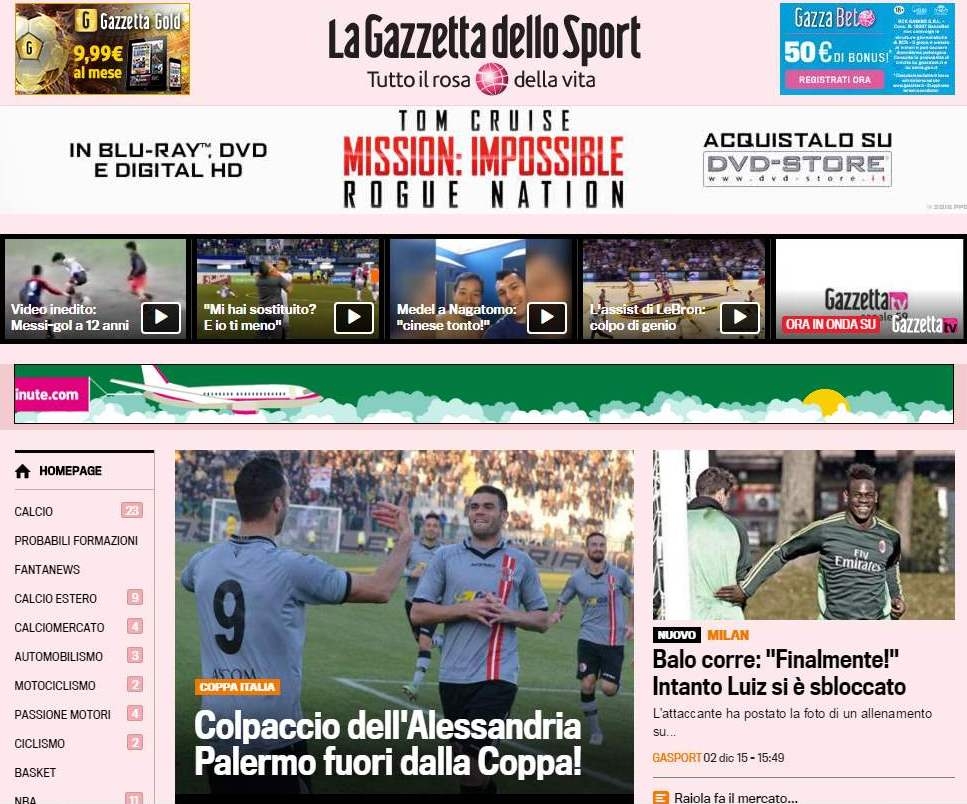 L’impresa dei grigi sul web: la rassegna dei giornali online