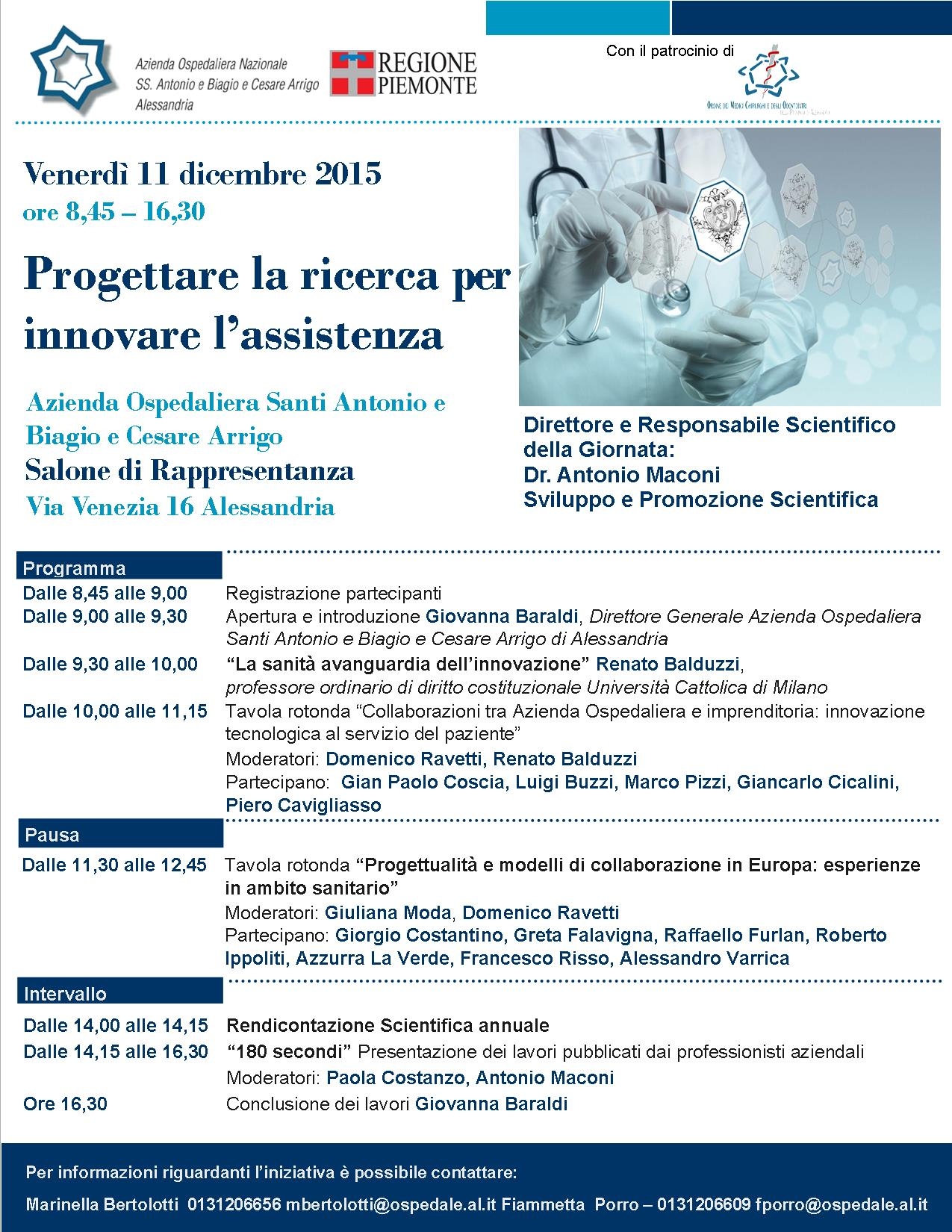 Giornata scientifica all’Ospedale di Alessandria su ricerca e assistenza