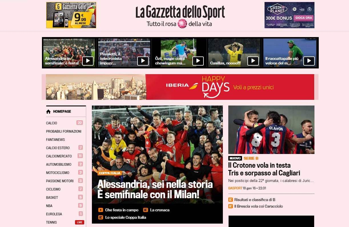L’impresa dei Grigi raccontata sul web: la rassegna dei giornali online