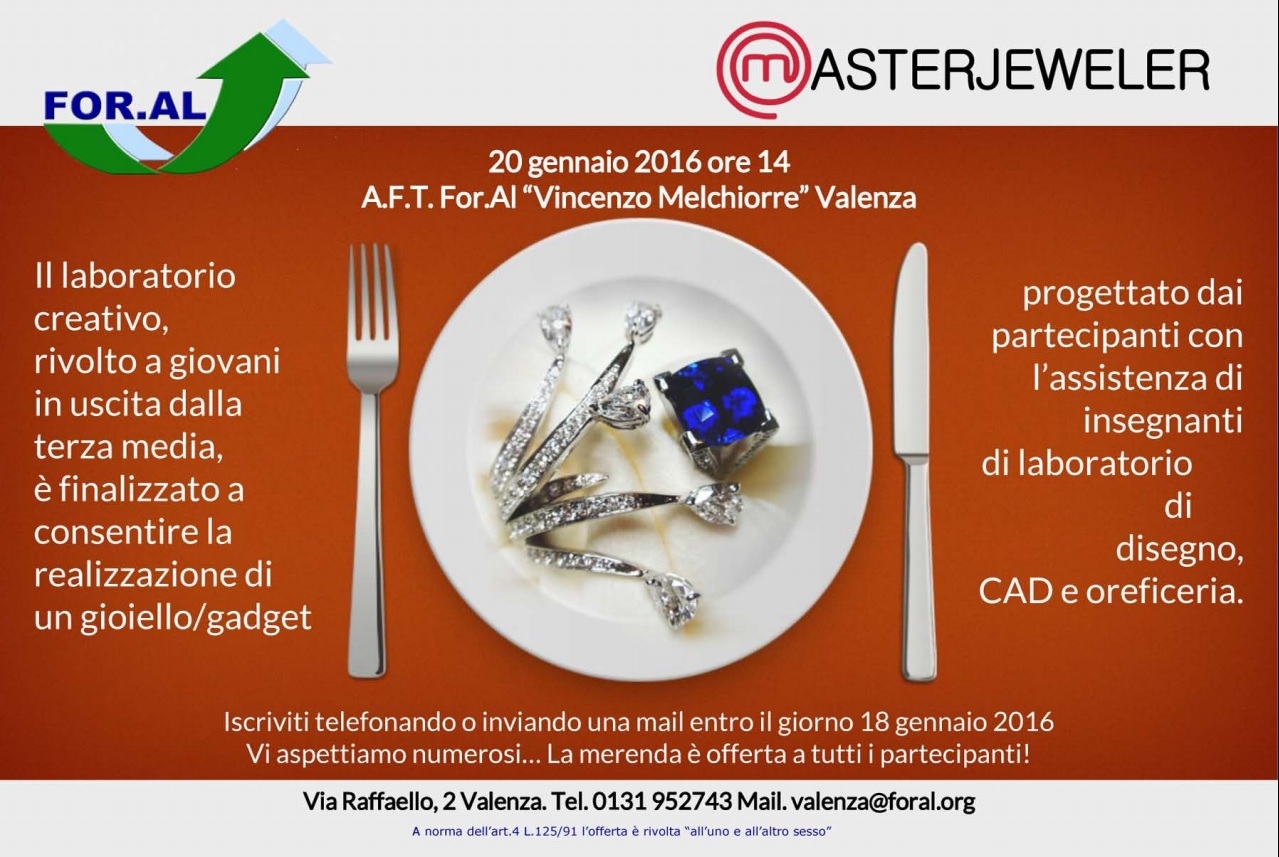 Al For.al di Valenza un laboratorio creativo per i giovani “Master Jeweler”