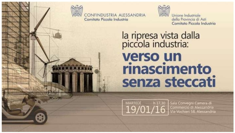Questo martedì il convegno sulla Piccola Industria “verso un rinascimento senza steccati”