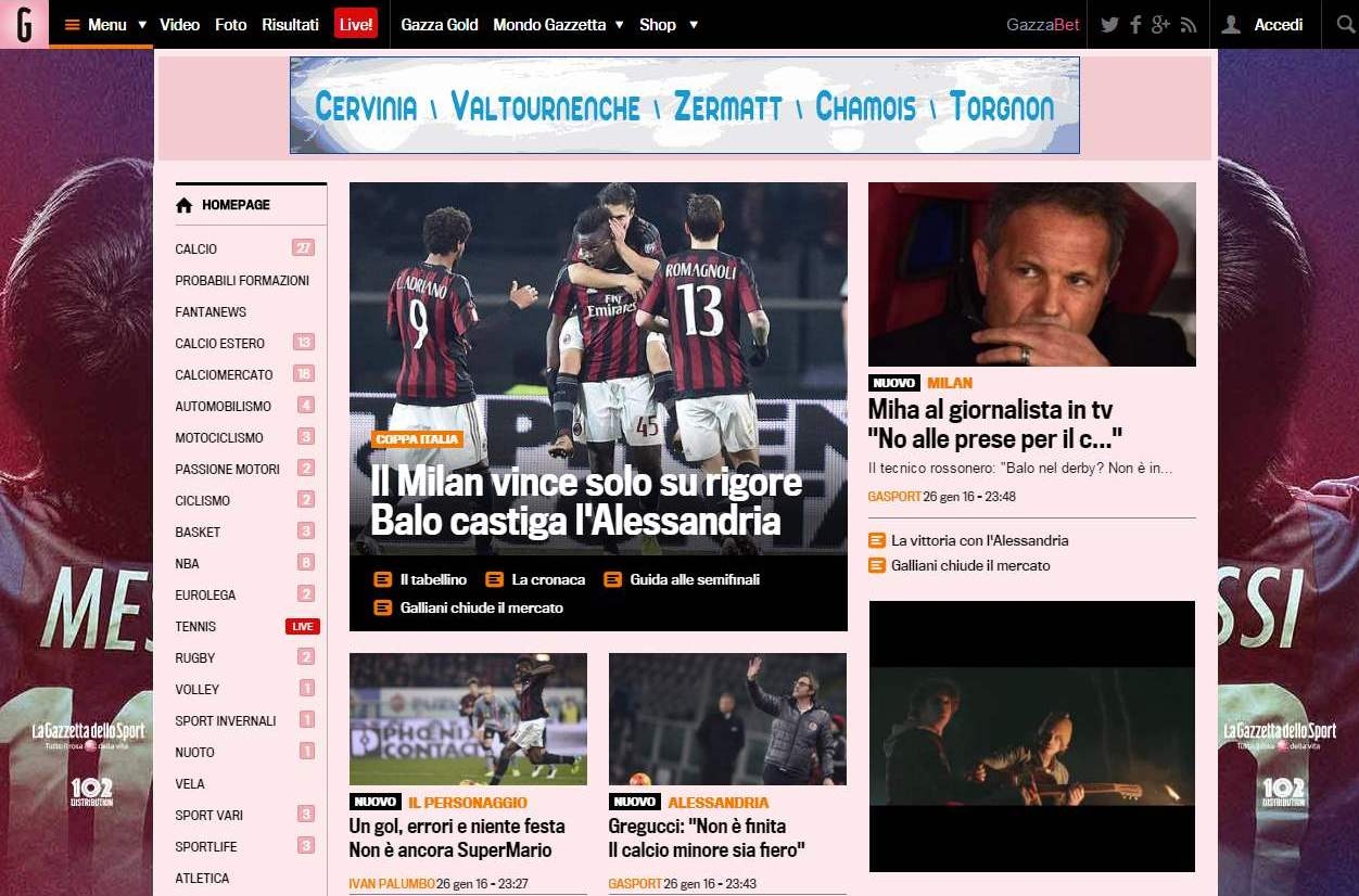 L’orgoglio dei Grigi contro il Diavolo rossonero visto dai giornali online