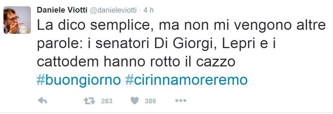 Unioni Civili: l’onorevole alessandrino Viotti si scaglia contro i colleghi senatori “cattodem”