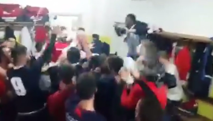 La festa della Valenzana Mado negli spogliatoi [VIDEO]