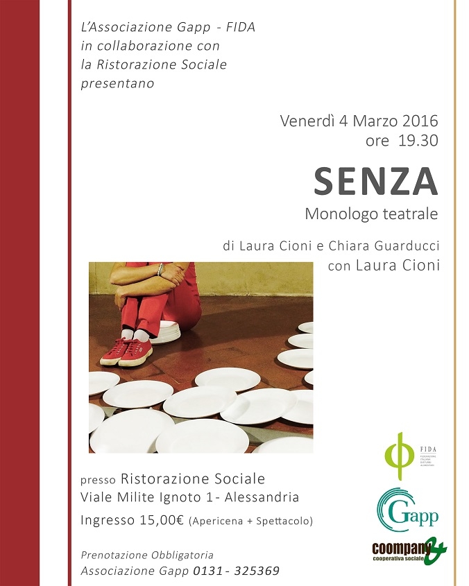 “Senza”, un monologo teatrale sui disturbi alimentari