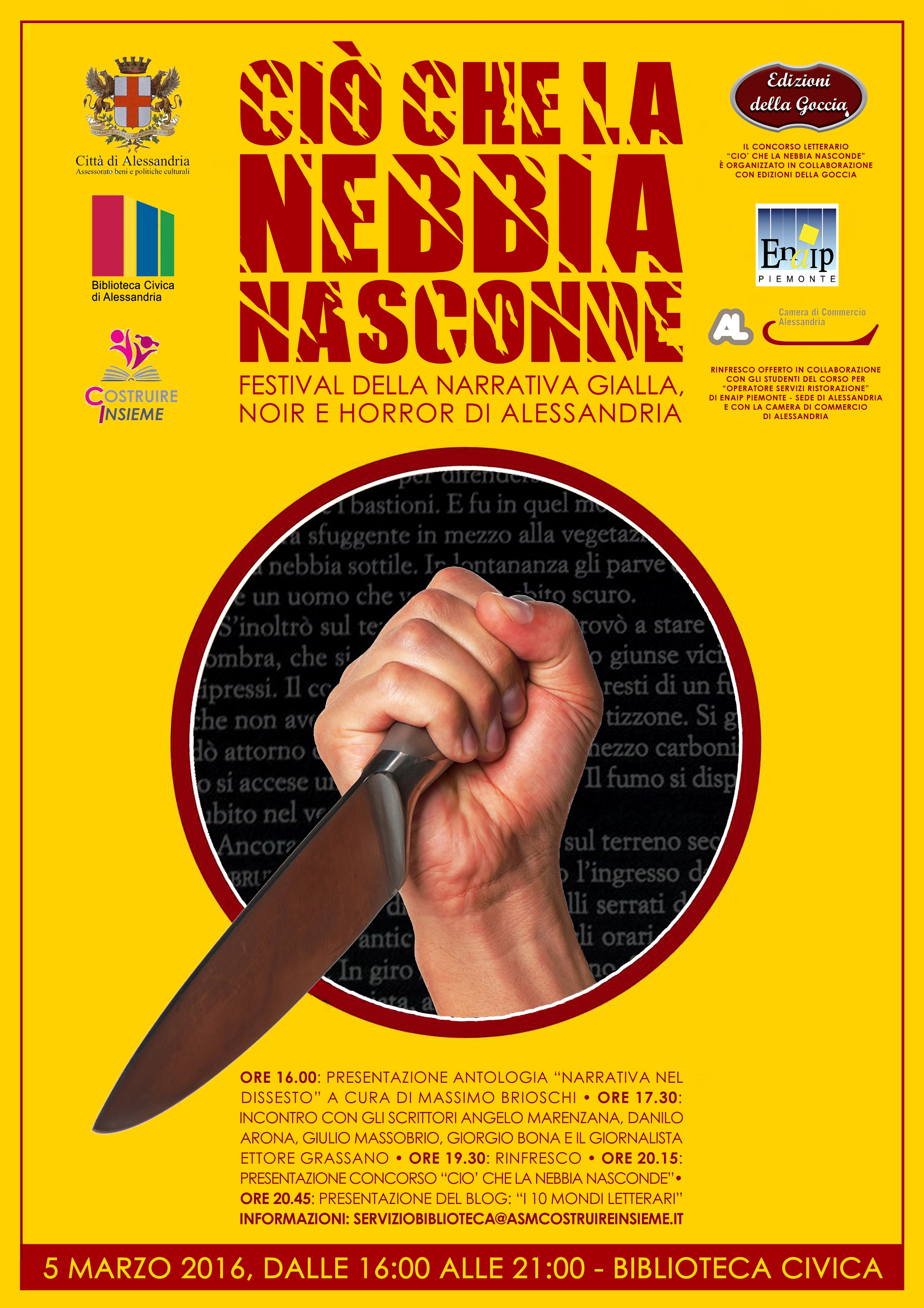 Primo festival della narrativa gialla, noir e horror di Alessandria