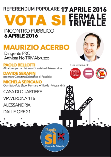 Alla Casa di Quartiere le ragioni del sì al referendum sulle trivelle