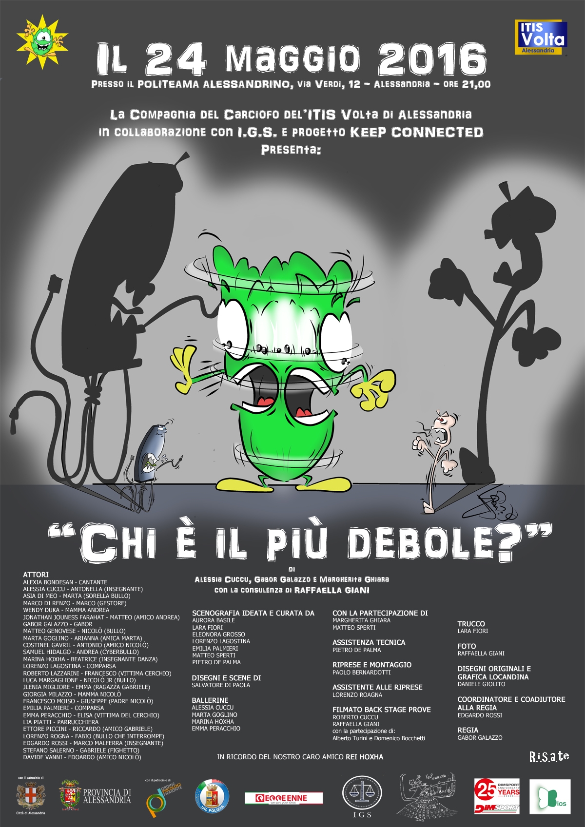 Una commedia contro il bullismo in scena al teatro Alessandrino