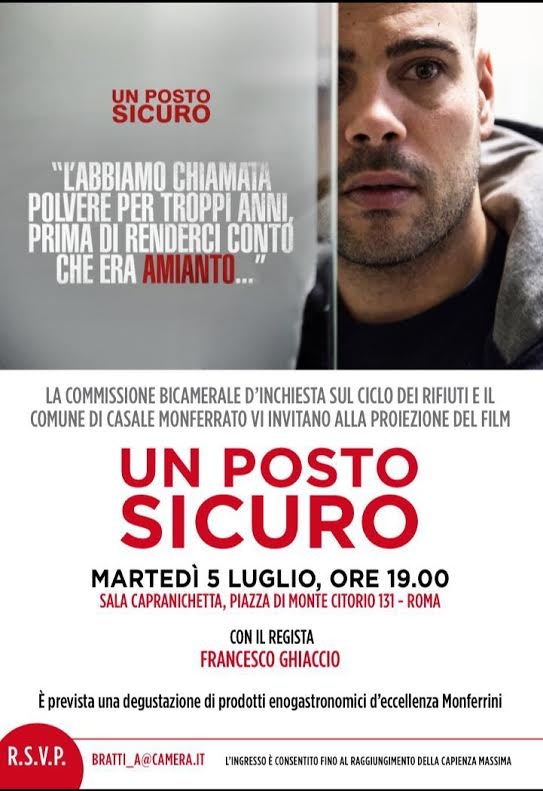 I Deputati martedì conosceranno il dramma dell’eternit grazie a “Un posto sicuro”