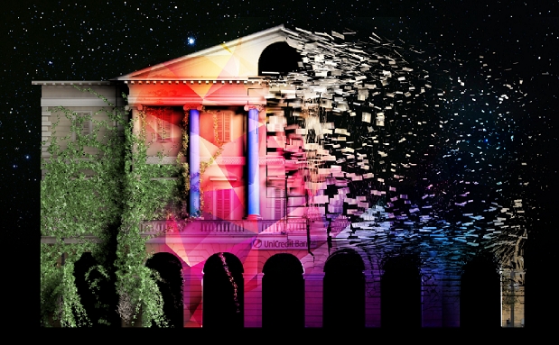 Anche una performance di 3d visual mapping  negli ultimi appuntamenti di “Attraverso Festival”