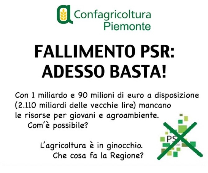 Confagricoltura pronta a mobilitarsi contro il Piano di sviluppo rurale. Venerdì manifestazione a Torino