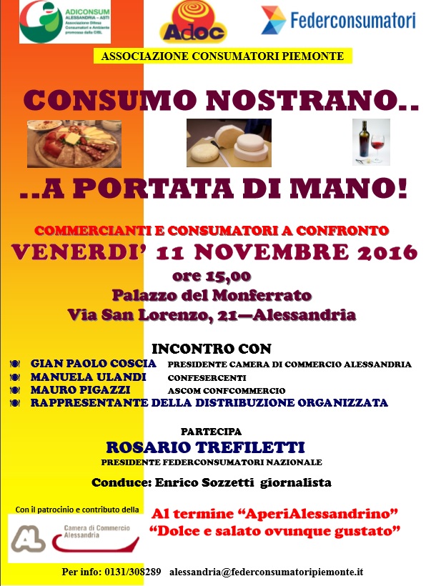 A Palazzo Monferrato consumatori e commercianti a confronto