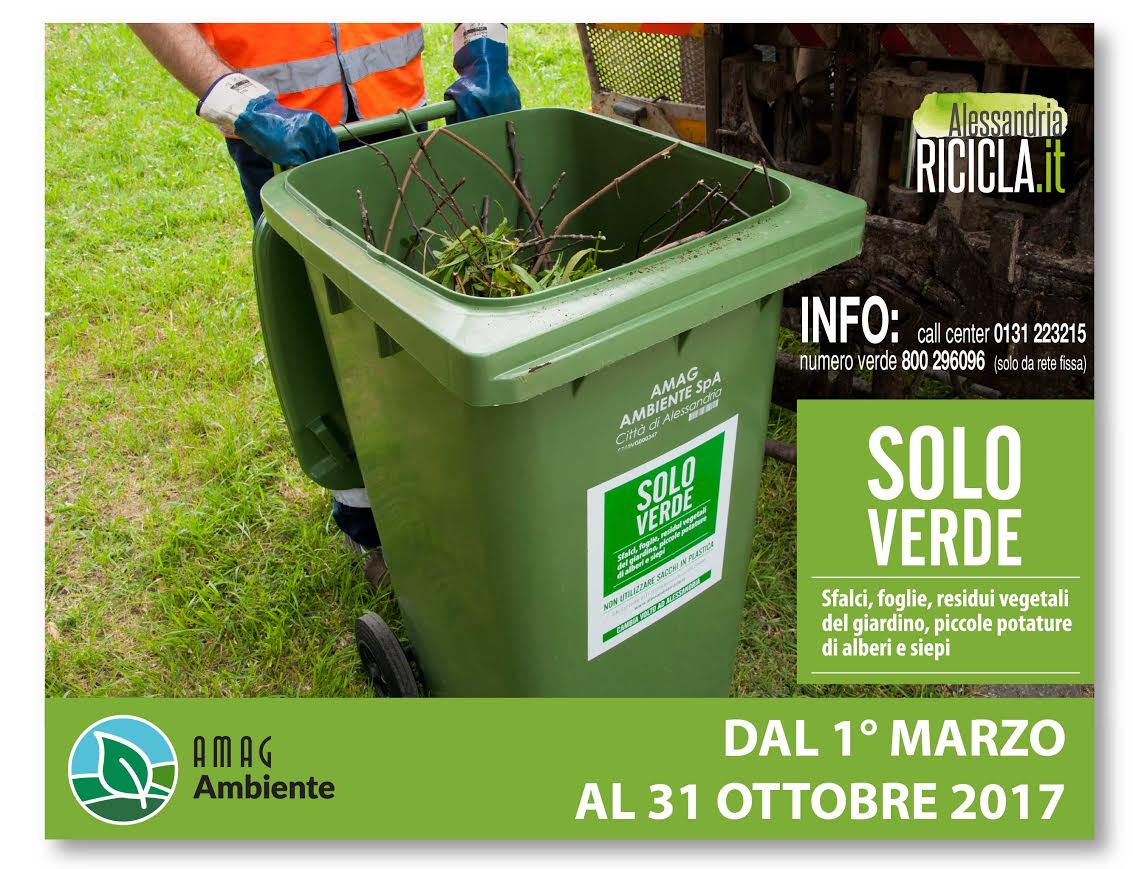 Dal 1 marzo il servizio di raccolta del verde nei sobborghi di Alessandria
