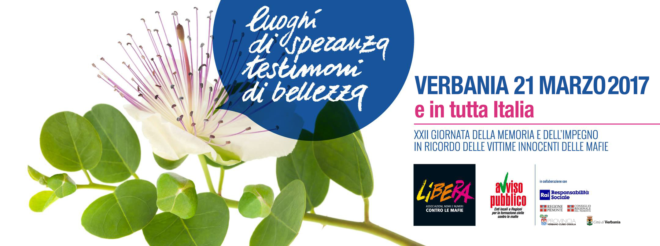 Il 21 marzo la giornata per le vittime delle mafie: attese a Verbania 5 mila persone