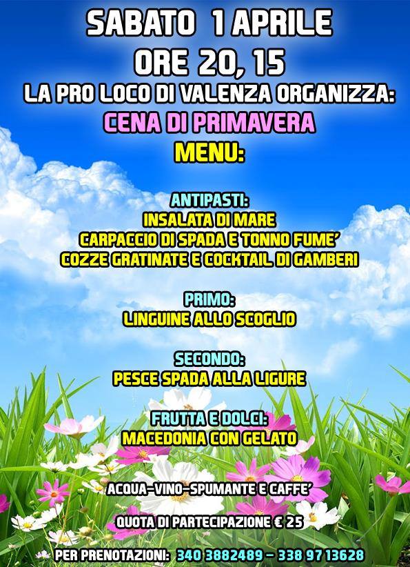 Cena di primavera alla pro loco di Valenza