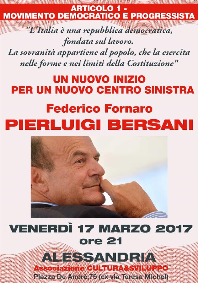 Bersani ad Alessandria per presentare un nuovo centrosinistra