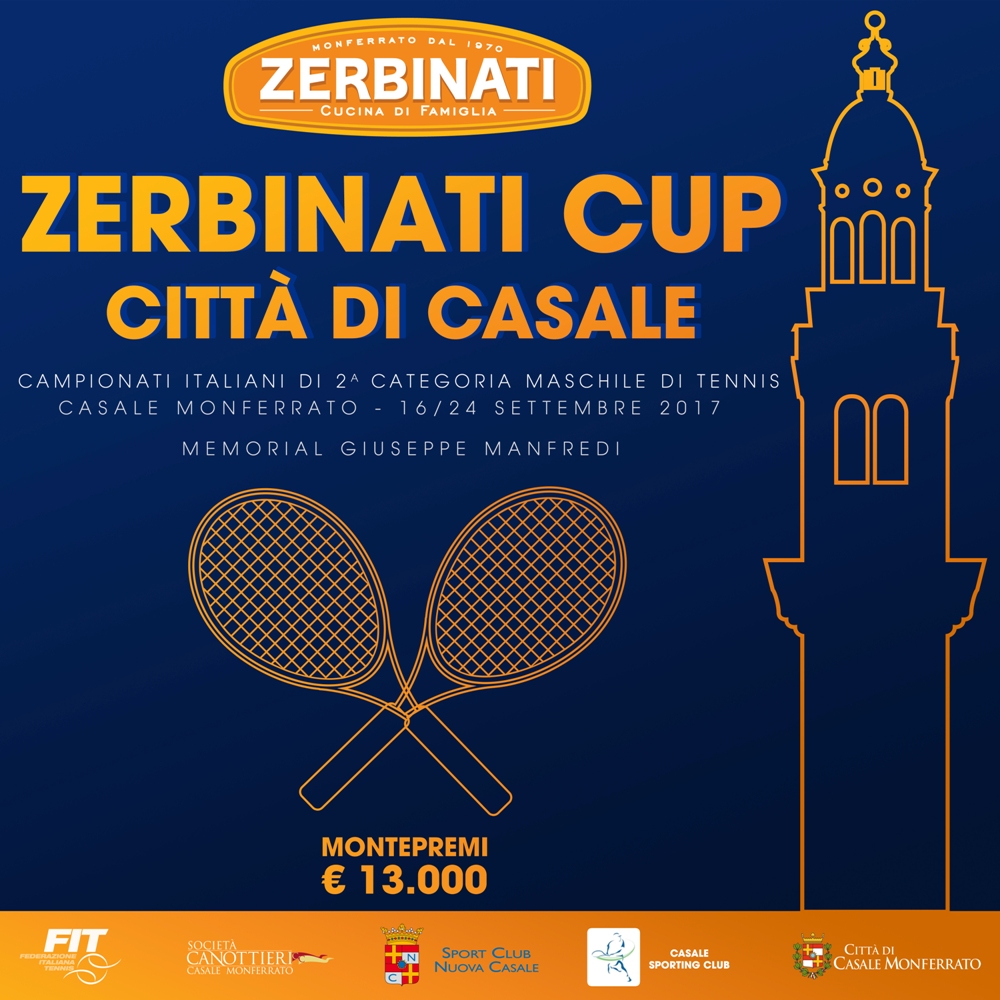 Zerbinati Cup: dal 16 settembre Casale ‘capitale’ del tennis italiano