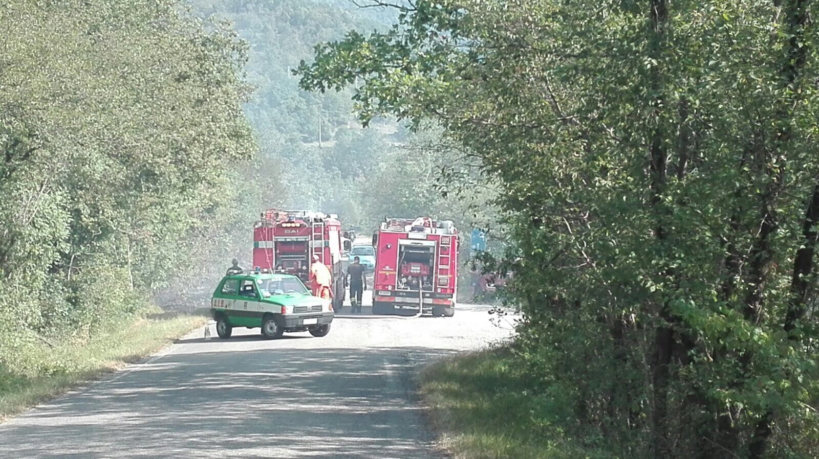 Vasto incendio boschivo a Mongiardino
