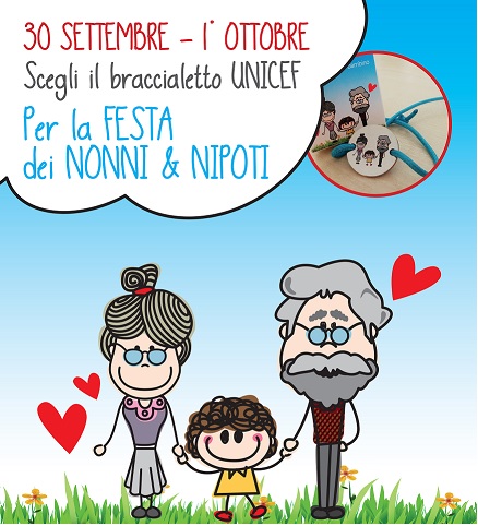 Il braccialetto Unicef per la Festa dei Nonni