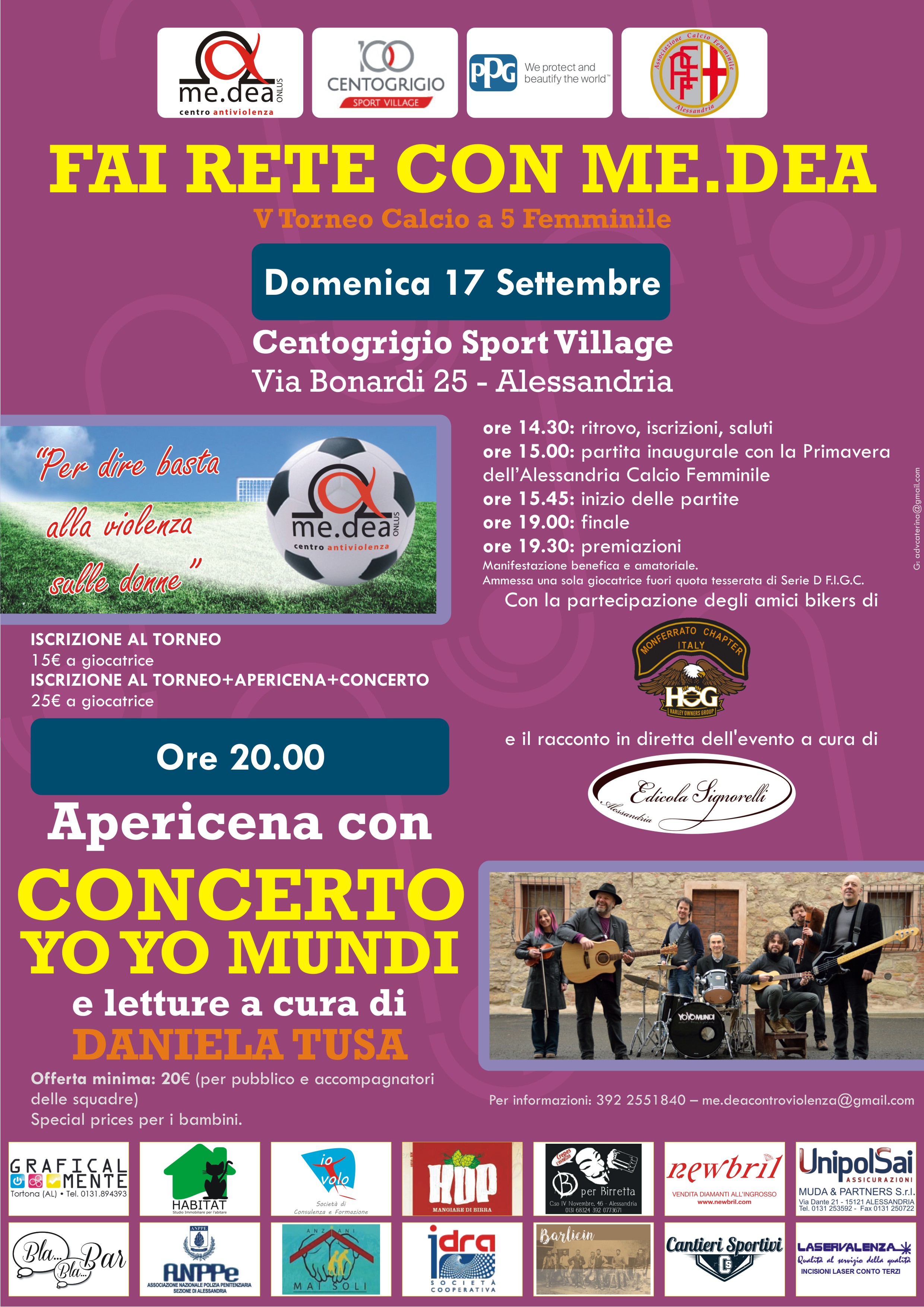 Un torneo di calcetto, musica e un apericena domenica per Medea